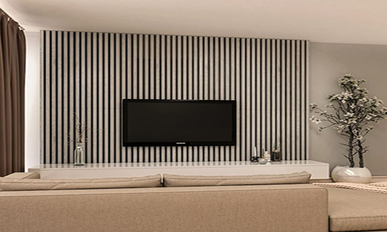 Black and White Vertical Stripes TV Background Wall