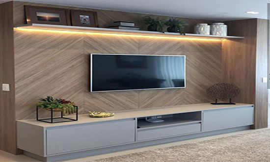Wooden Pvc Tv Unit Furniture Laminate Finish